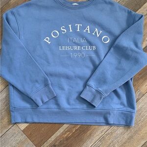 Primark Blue 'Positano Italia Leisure Club 1990' Crewneck Sweatshirt